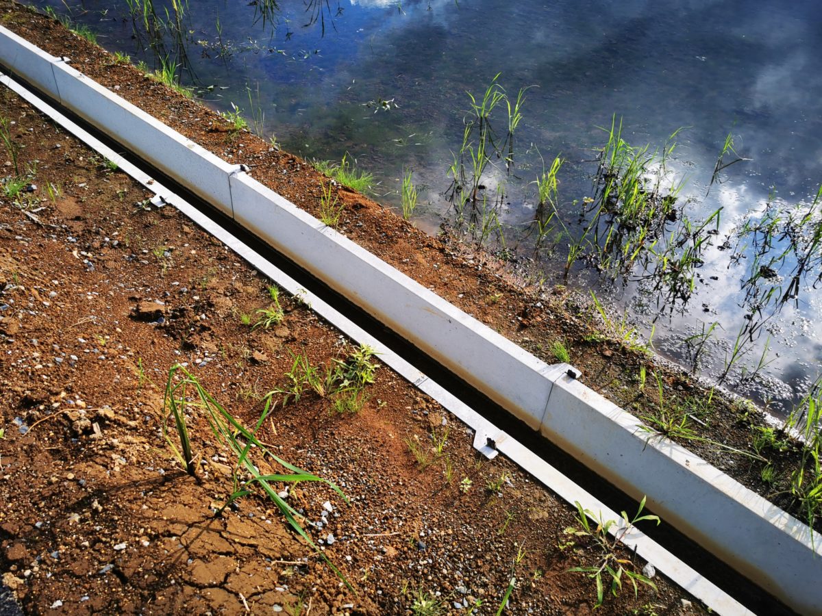 Modernized and renovated three-sided concrete waterway